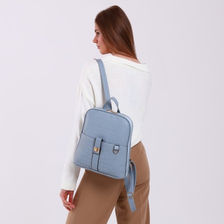 City backpack with lightning, blue color-5