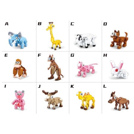 Designer in the egg "Animals", 12 species, mix-3
