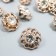 Buttons plastic for creativity on the leg "Flower with Strose" set 15 pcs gold 1.5x1.5 cm