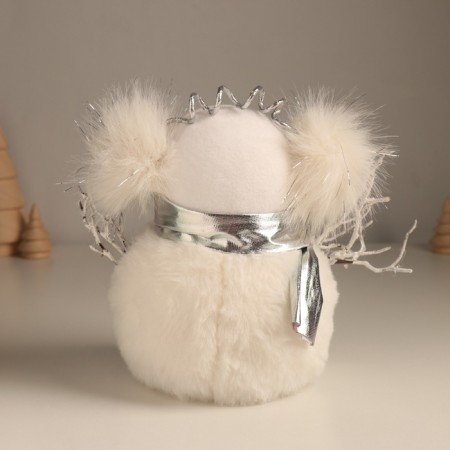 Decor "Snowman in fur headphones" 20x12x17 cm-2