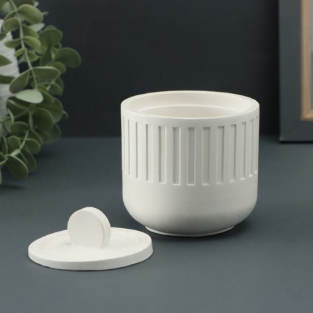 Casket with a lid - the candlestick "lily" 8x8cm, white-2