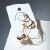 Earring "Kaffa" rings with a chain, color gold