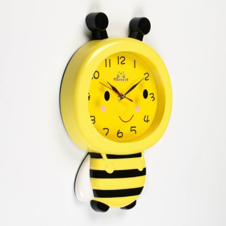 Children's wall clock "Bee", smooth move, 37 x 27.5 cm-1