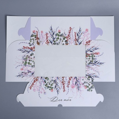 Capcake box, confectionery packaging with a window, 6 cells "Wreath", 25 x 17 x 10 cm-3