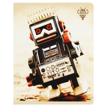 Notebook of 48 sheets in a cage on a "robots" paper clip, cover coated cardboard, matte lamination, mix-4
