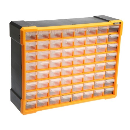Storage system DEKO DKTB15, 64 drawers 52 x 38 x 135 mm, 500 x 160 x 390 mm