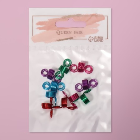 Hair piercing "Spiral", 2.1 × 0.9 cm, 10 pcs, multi -colored-3