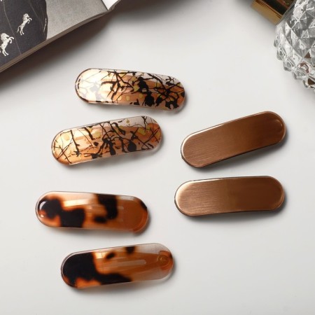 Invisibility for Herty hair (set 6 pcs) Assorted, 5.5 cm, brown