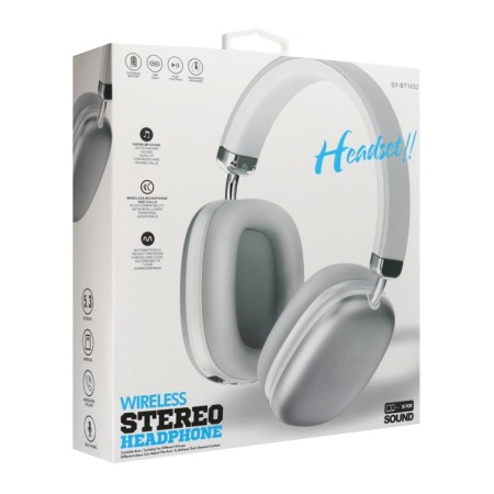 Wireless headphones RX-8 are full-sized, microphone, BT5.3, AUX, 400 Mach, silver-10