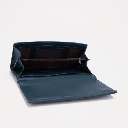 Women's wallet on magnets, green color-2