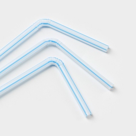 Disposable tubes for a shade cocktail, 21 cm, d = 5 mm, 50 pcs, with corrugation, striped-1