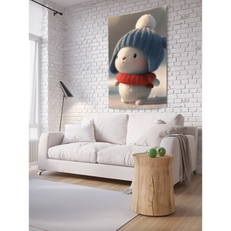 Decorative panel with photo printing "Cute Bunny", vertical, size 100x150 cm