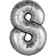 Foil ball 32 "number 8", silver color