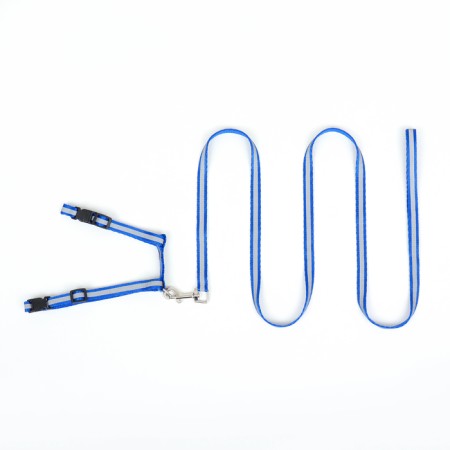 The kit for cats is reflective, width 1 cm, harness 21-35 cm, leash 120 cm, blue-6