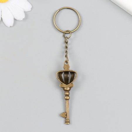 Metal keychain "Key - Crown" bronze 1.9x5.6 cm-2