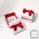 Gift box for earrings/ring "Rafaello", 5 × 5, white-red color