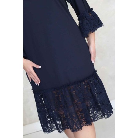 Female dress, size 44, blue color-9