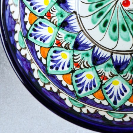 Rishtan ceramics "flowers" 15 cm, small, blue-6
