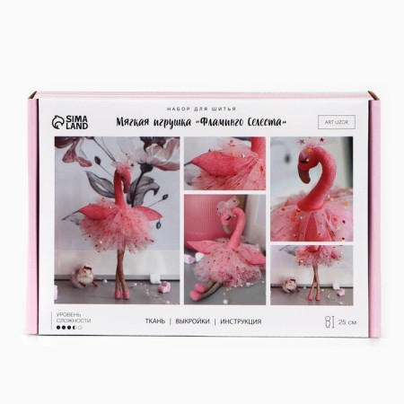 Sewing kit. Soft toy "Flamingo Celesta", 25 cm-4