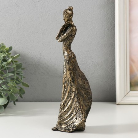 Souvenir Polystone "Girl - Hug" under bronze 11x7x22 cm-3