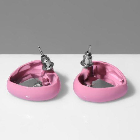 Earrings plastic "hearts" in the frame, the color is blue pink-2