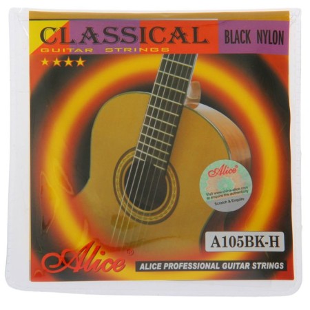 Strings for the classic guitar Alice A105BK, black nylon-sustained copper, norms. Stretch.
