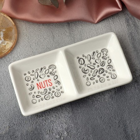 Ceramic Mengitsa Nuts, 13.8 x 7 cm, white color-2