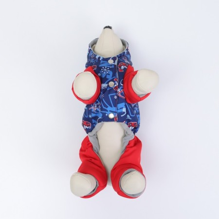 Zimovye jumpsuit for animals "Skier", M (DS 24-26, Osh 26-28, OG 36-38 cm), Mix-5
