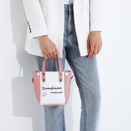 Bag Female Tout with zipper, pink color-8