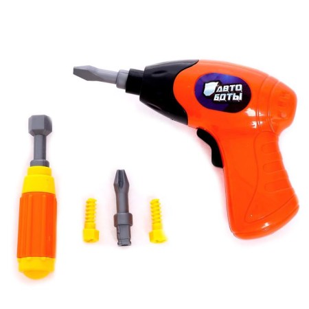 Design machine "Mega Robot", 3 in 1, with a light screwdriver, works from batteries-13