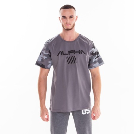 T-shirt male, dark gray color, size m (46)