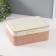 Casket to the leatherette for jewelry "Bow" white-pink 17x23.5x10 cm