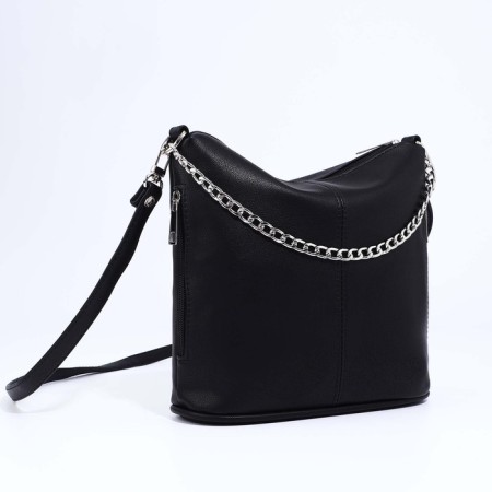 Janelli Cross-Boda Bag on a zipper, external pocket, black color