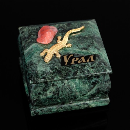 Casket "Ural", a coil, with a decorative stone, 6.5x6.5x5.5 cm-2