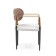 Velvet lunch chair, metal frame, polyester fabric, color Coffee & White