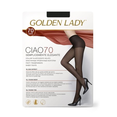 Female tights Golden Lady Ciao, 70 Den, size 4, color Nero-1