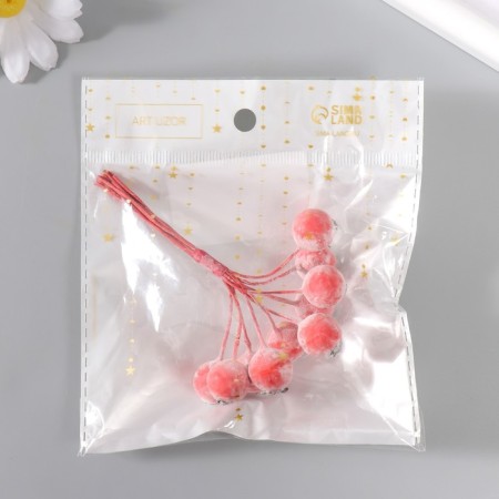 Decor for creativity "Berry of Rowan" 1 bouquet = 10 berries Red-Borded hoar 10x1.5 cm-4