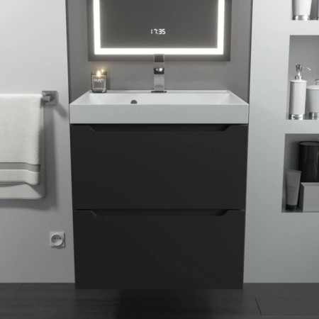 Tumbling under the Uperwood Tanos sink, suspended, 50 cm, black-2