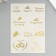 Stickers (stickers) "Wedding" 10x15 cm, color gold, 5-308