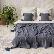Shifu bedspread, size 220x240 cm, dark blue color