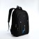 Youth backpack from textiles, 2 parts on lightning, 3 pockets, black/blue color