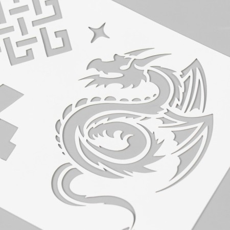 Plastic stencil "Dragon" 10x25 cm-2
