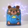 New Year's children's backpack "Bear with asterisk" 22x17 cm, for the New Year