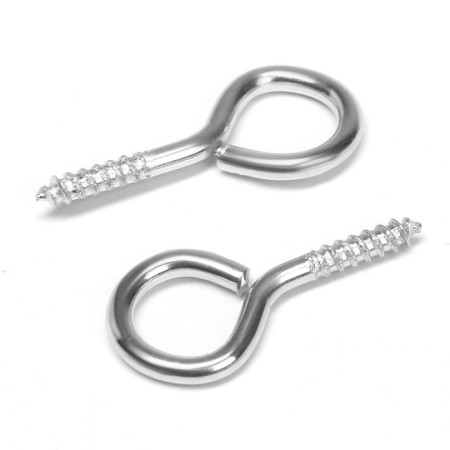 Screw-ring, tundra, white zinc, 2x25 mm, 10 pcs