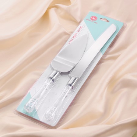 Wedding set for cake: knife and spatula-4