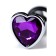 Anal plug with the Toyfa Metal rhinestone, silver, amethyst, 7 cm, d = 2.7 cm