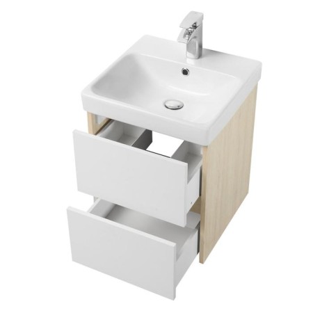 Tumbing under the Aquaton sink "Scandil 45", white color, oak Verona-2