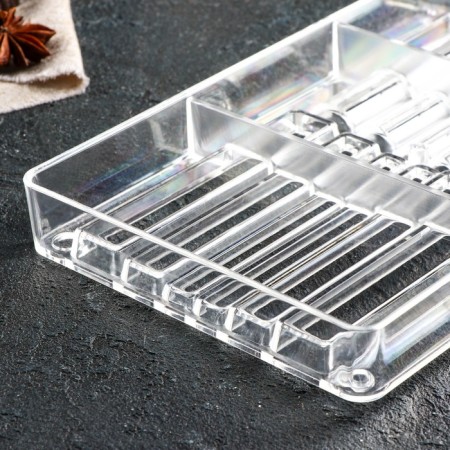 Form for chocolate and sweets "Styx", 12 cells, 20 × 12 × 2.5 cm, cell 9 × 1.5/1/0.8 cm-3