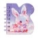 Notebook Gift Book on the comb 80l, line, color block, PVC Bunny PVC cover (10x10.5cm) 10539