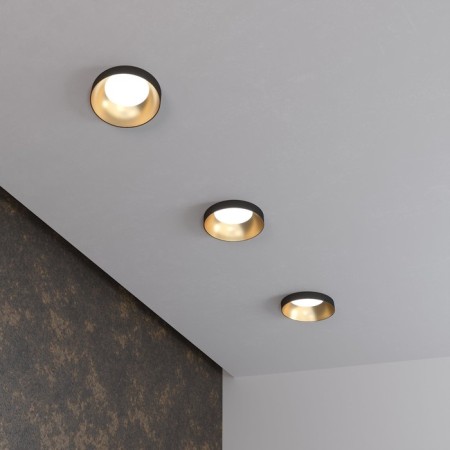 Lumina -Intocular Elektrostandard, Discus, 75x75x41 mm, GU10, Golden, black color-1